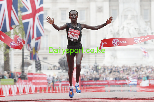 Mary Keitany, Mary Jepkosgey Keitany, Vivian Cheruiyot, Priscah Jeptoo, Magdalene Masai, Caroline Chepkoech, Great North Run half marathon, Great North Run, Charles Koech, Kenya’s Mary Keitany took 41 seconds off the women’s-only world record* at the Virgin Money London Marathon, running 2:17:01 at the IAAF Gold Label Road Race on Sunday (23). Keitany said in the build-up to this year’s race she was in shape to break Paula Radcliffe’s mark of 2:17:42 and while she demurred when asked about the possibility of bettering Radcliffe’s outright mark of 2:15:25, Keitany was running minutes inside Radcliffe’s schedule in the first half. Paced by her training partner Caroline Kipkirui, Keitany cut loose from arguably the most accomplished field in race history with an astonishingly fast third mile 4:37. Through 5km in 15:31 and 10km in 31:17, Keitany was running at close to 2:10 pace while the second group – which was already beginning to splinter – hit 10km in 31:31, exactly half a minute faster than Radcliffe in 2003. Keitany, who covered the fourth and fifth miles in 4:56 and 4:59 respectively, was still within sight of the second group at 10km but the 34-year-old was away and clear with a succession of mile splits faster than 5:10 through the 10-mile mark in 50:41. Her half marathon split of 1:06:54 was the fastest in marathon history (Radcliffe ran 1:08:02 in 2003) and her advantage had extended to 59 seconds over the chasers, including track greats Tirunesh Dibaba, Vivian Cheruiyot, former winner Aselefech Mergia and world silver medallist Helah Kiprop. “I know Mary is a fast runner and I was following my own pace and until halfway, I was on track but I was never expecting she would go that fast and maintain it,” said an incredulous Dibaba after the race. This early pace had already torn the second group asunder. Former winner Tigist Tufa and world champion Mare Dibaba had lost more than three minutes on the second group with the latter dropping out after the 30km mark. Keitany was also beginning to slow with a 14th mile of 5:21 before four successive miles in the 5:14-5:18 range. Through 30km in a pending world record of 1:36:05, Keitany was still 31 seconds faster than Radcliffe in 2003 but her preceding 5km split of 16:22 was her slowest thus far. Keitany’s mile splits had started to drift into the 5:20 range and while Dibaba seemed to be running with more fluidity, her lead stayed at more than one minute through 35km in 1:52:39. The overall world record was beyond reach but Keitany was still on course to smash Radcliffe’s women’s-only world record. Dibaba was running at a fantastic pace in just her second marathon, but after such a fast start she had to stop due to stomach cramps in the 23rd mile. She quickly gathered herself, but in spite of her fantastic credentials over the shorter distances there was no way she was going to catch Keitany. After covering the preceding two miles in 5:27 and 5:25 respectively, Keitany spurted again with a 26th mile in 4:56 to ensure she would take a sizeable chunk off Radcliffe’s 12-year-old women’s-only world record with 2:17:01, the second-fastest time in the history of women’s marathon running. “I want to thank the pacemaker who was taking me all the way to 14 miles,” said Keitany. “From there, I started to go alone and see how my body was.” Dibaba rallied in the closing stages to finish second in 2:17:56, taking more than a minute from Tiki Gelana’s Ethiopian record and becoming the third-fastest woman in history. “I haven’t decided yet but my gut feeling is I’ll be running the 10,000m on the track,” said Dibaba on her plans for the IAAF World Championships London 2017 this summer. Mergia was beset by leg cramps in the closing stages but the 2010 champion accrued another podium finish in third in 2:23:08 while Cheruiyot, who equalled her half-marathon lifetime best of 1:07:54 en route, faded to fourth on her debut in 2:23:50.